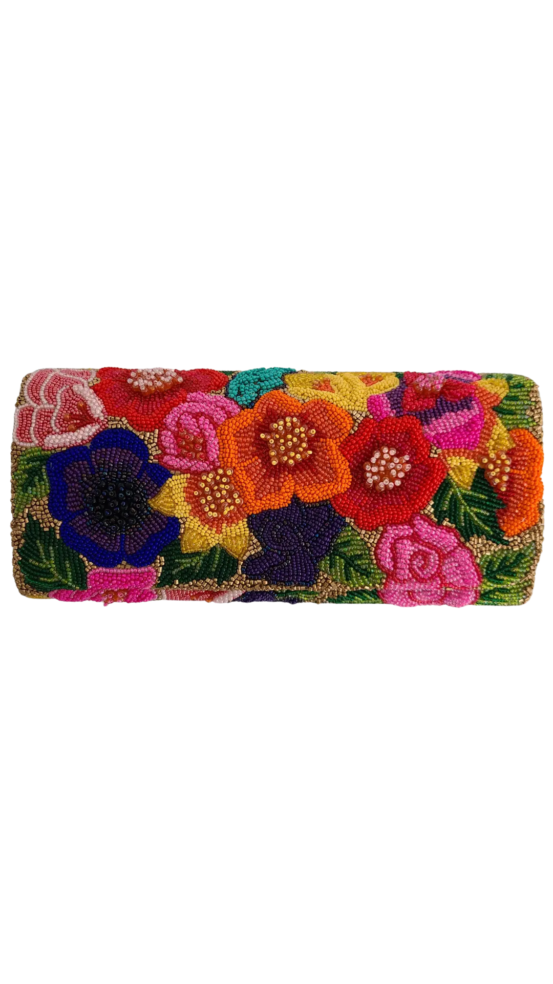 Raised Flowers Structured Clutch