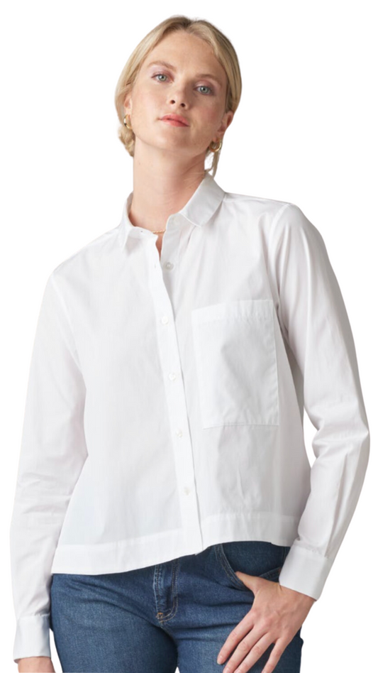 Julia Pleated Back Blouse - White