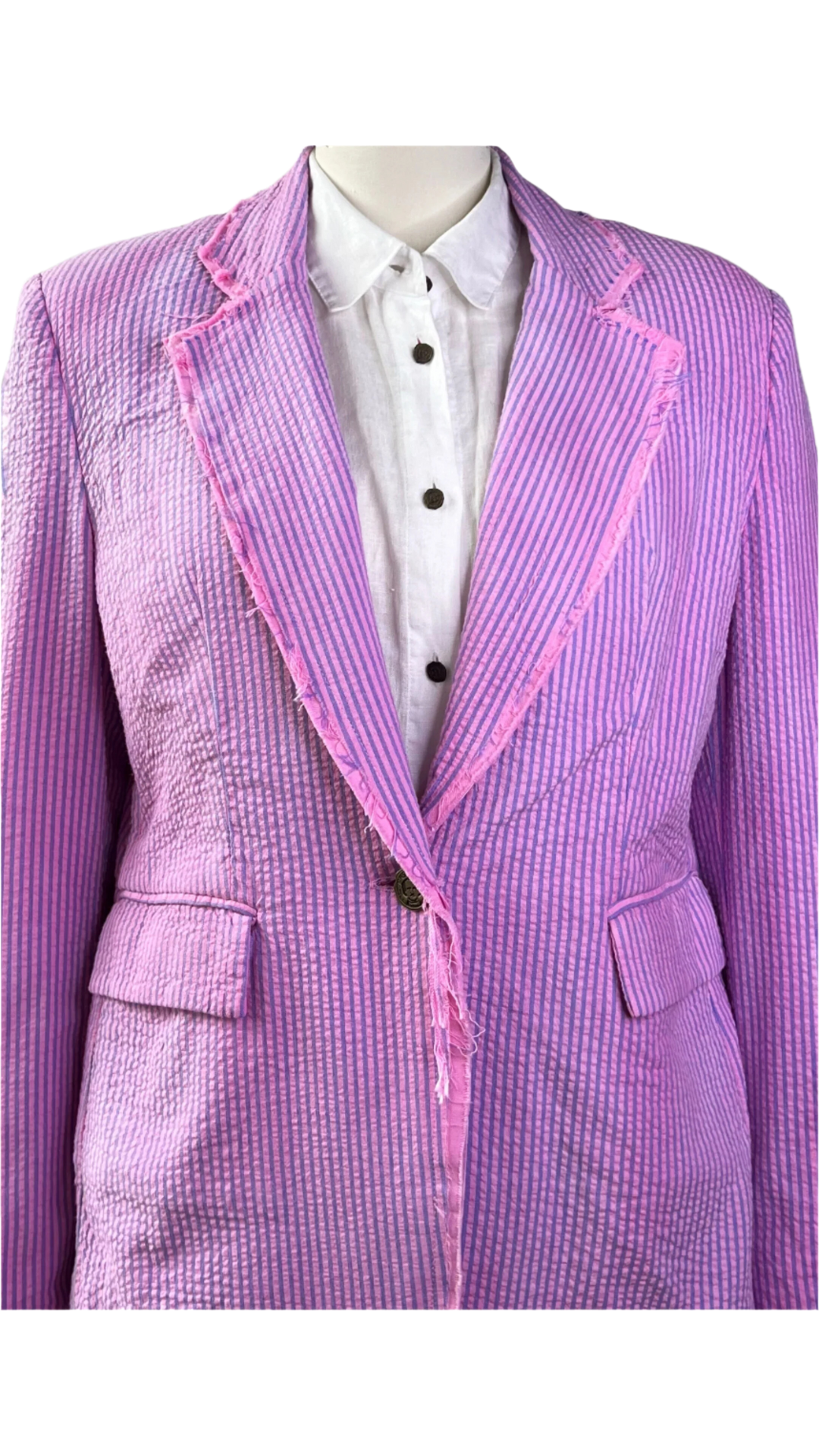 Hot Pink Seersucker Blazer