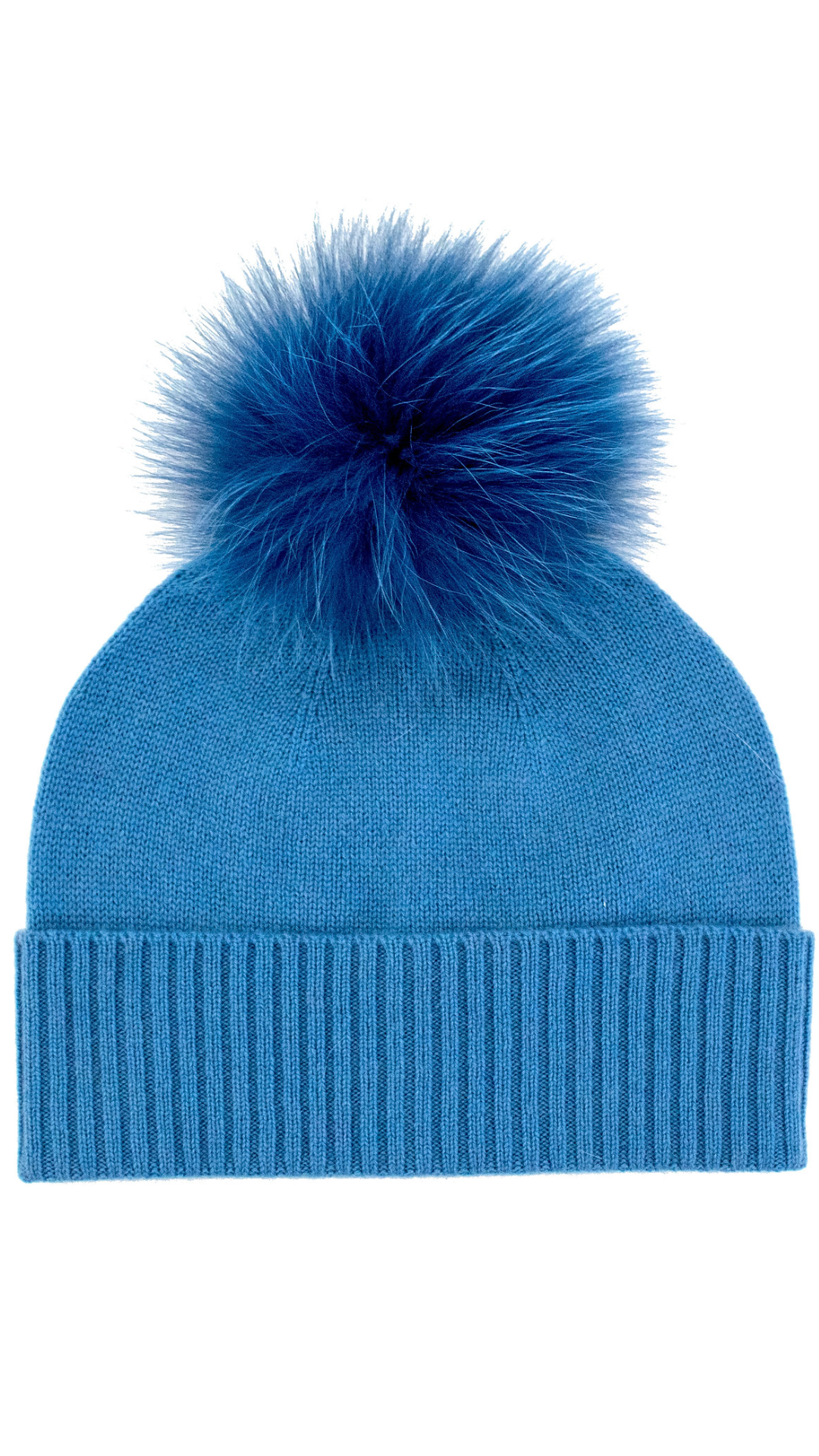 Knitted Cashmere Beanie with Pom Pom