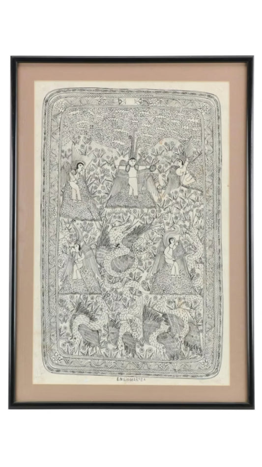Emilio de la Rosa | Angels & Serpents on Bark Paper