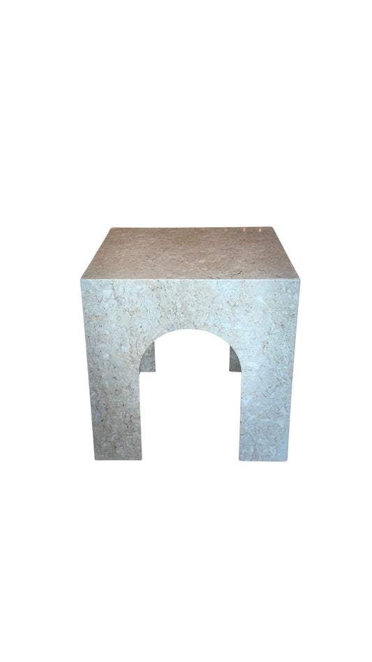 M25 White Marble Side Table Square