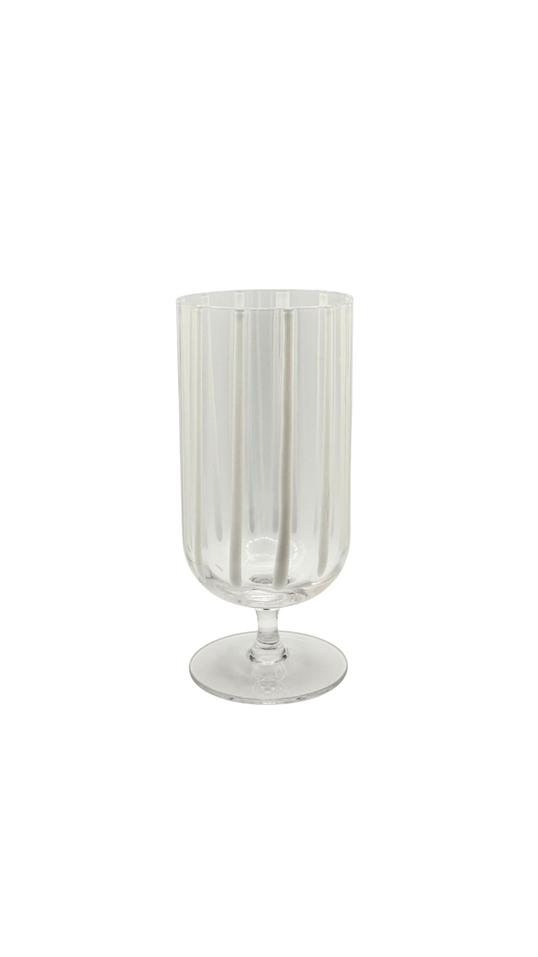 CXW53-1/W12 White Stripe Water Glass