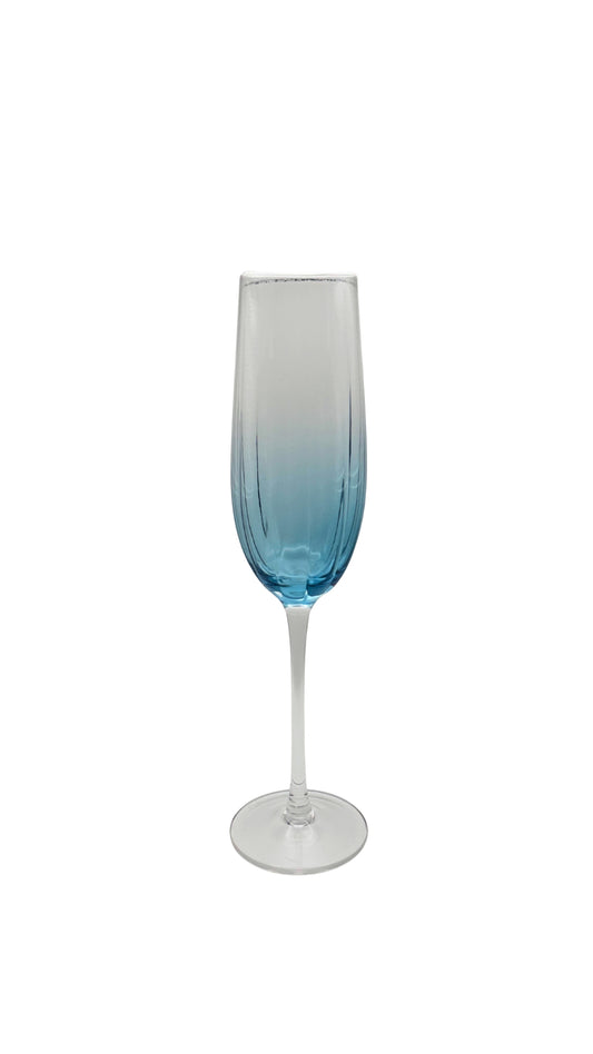 WFD1073/TB Solid Blue Champagne Glass