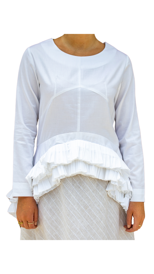 Blair White Ruffle Shirt