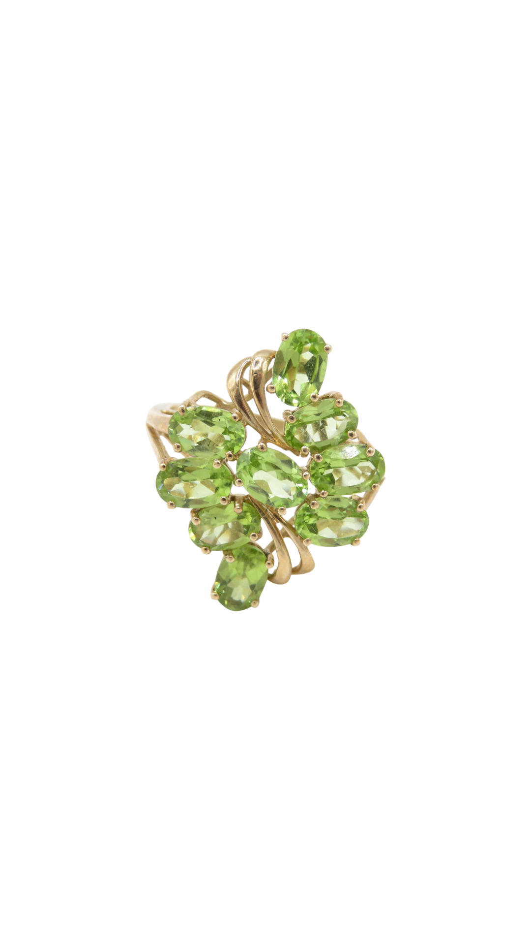 108 Peridot Cluster Ring