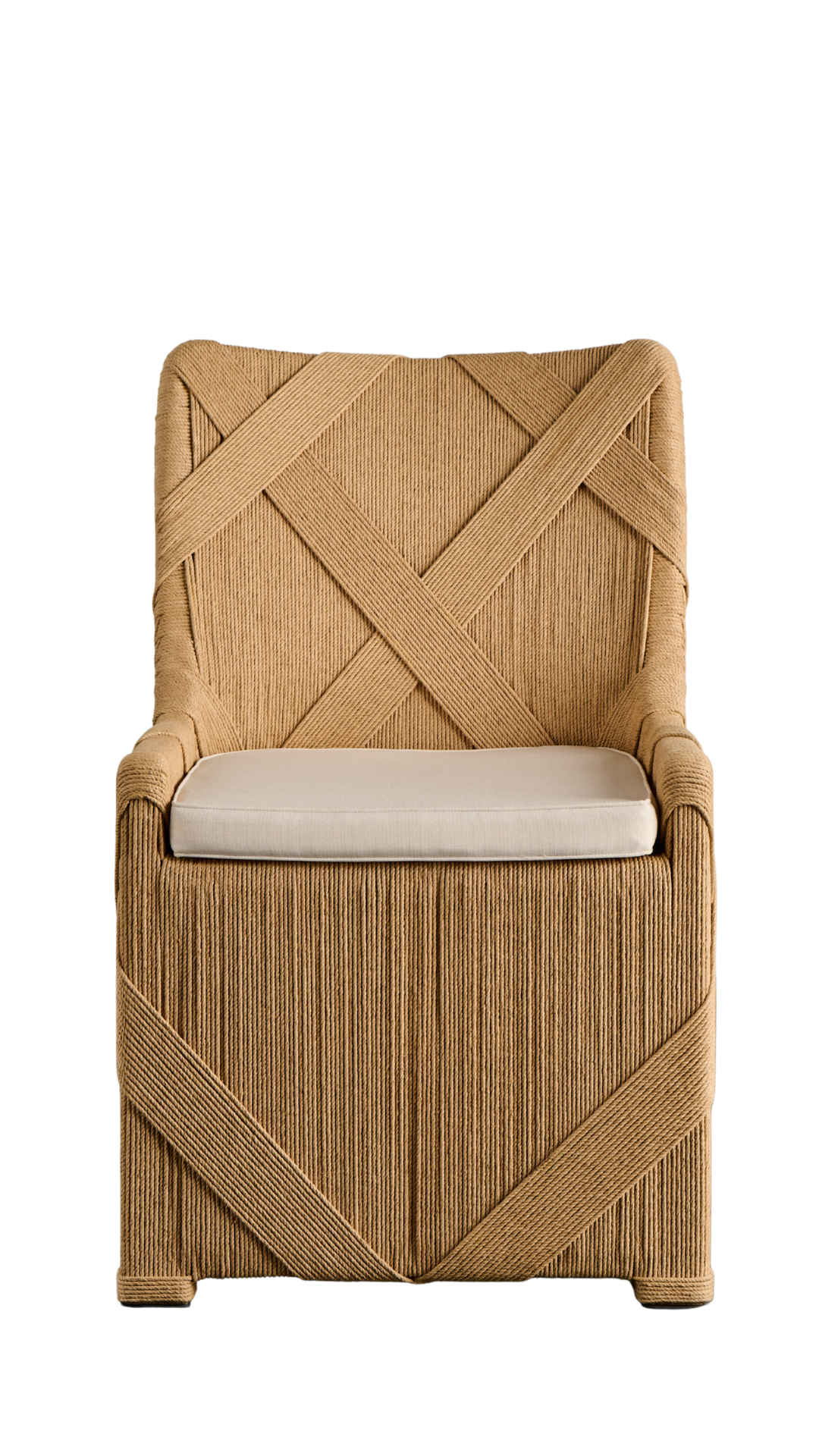 INDO21 Teak Wood & Rope Dining Chair