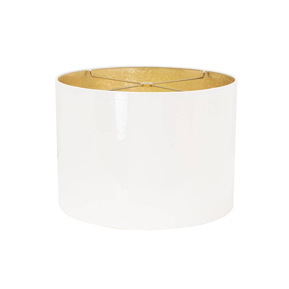 White Lacquer Shade with Gold Lining