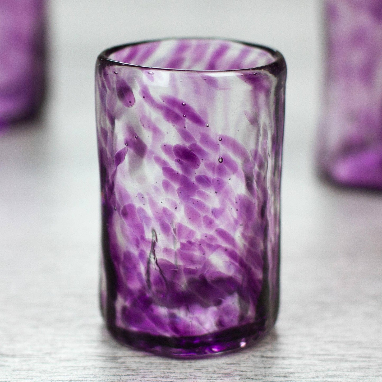 Lilac Mist Blown Glass Shot Glasses S/4