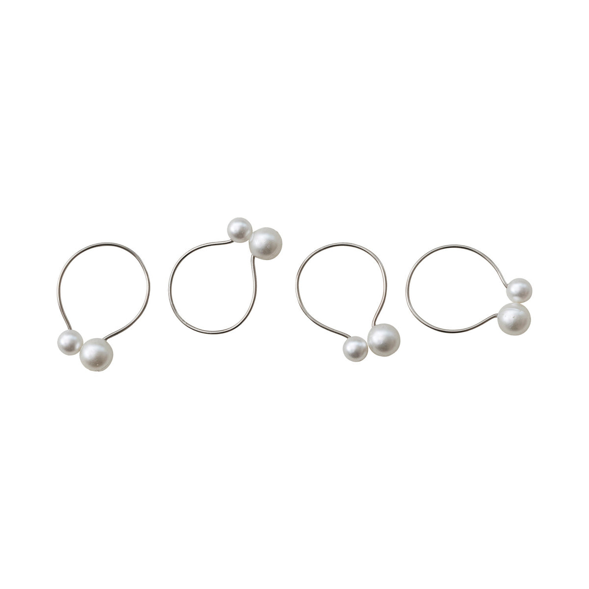 DG1600 Metal & Faux Pearl Napkin Rings S/4