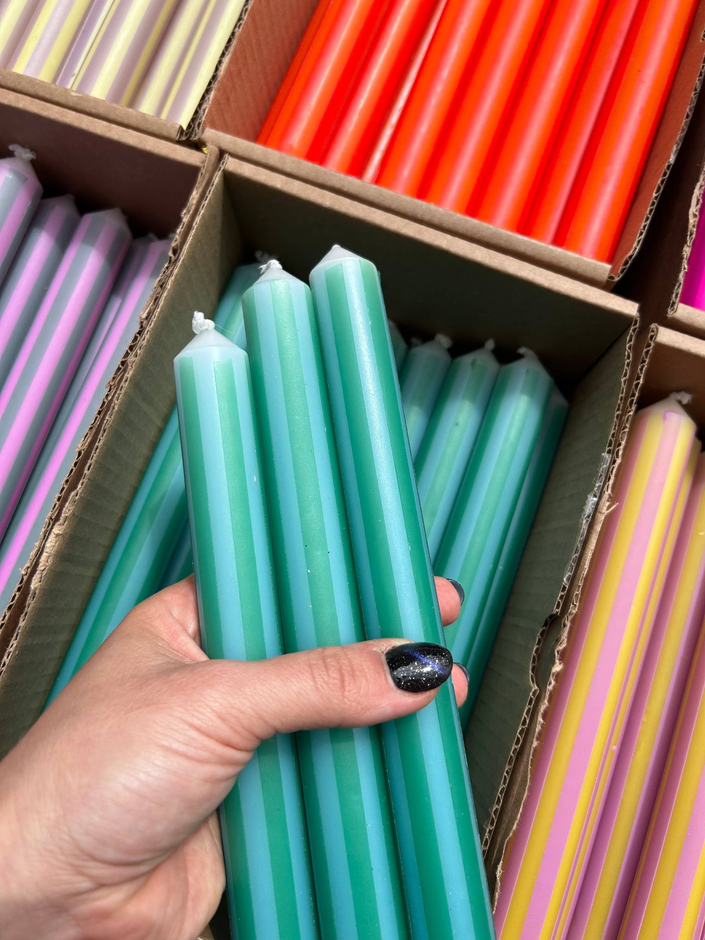 Pinstripe Candle Individual Taper