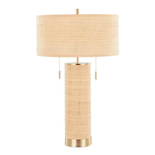 Cylinder Rattan 29'' Table Lamp