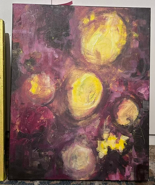 Painting on Canvas-Prpl/Ylw-16" x 20"