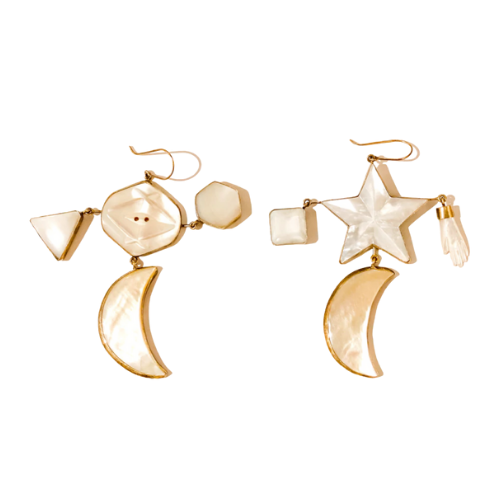 Moon & Stars Earrings - E-MS-GP