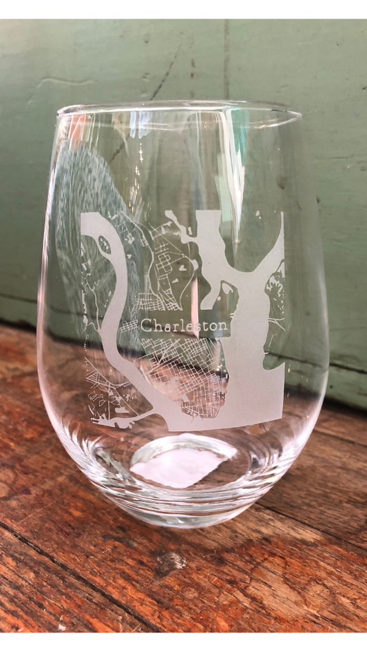 CHS Map Stmlss Wine Glass